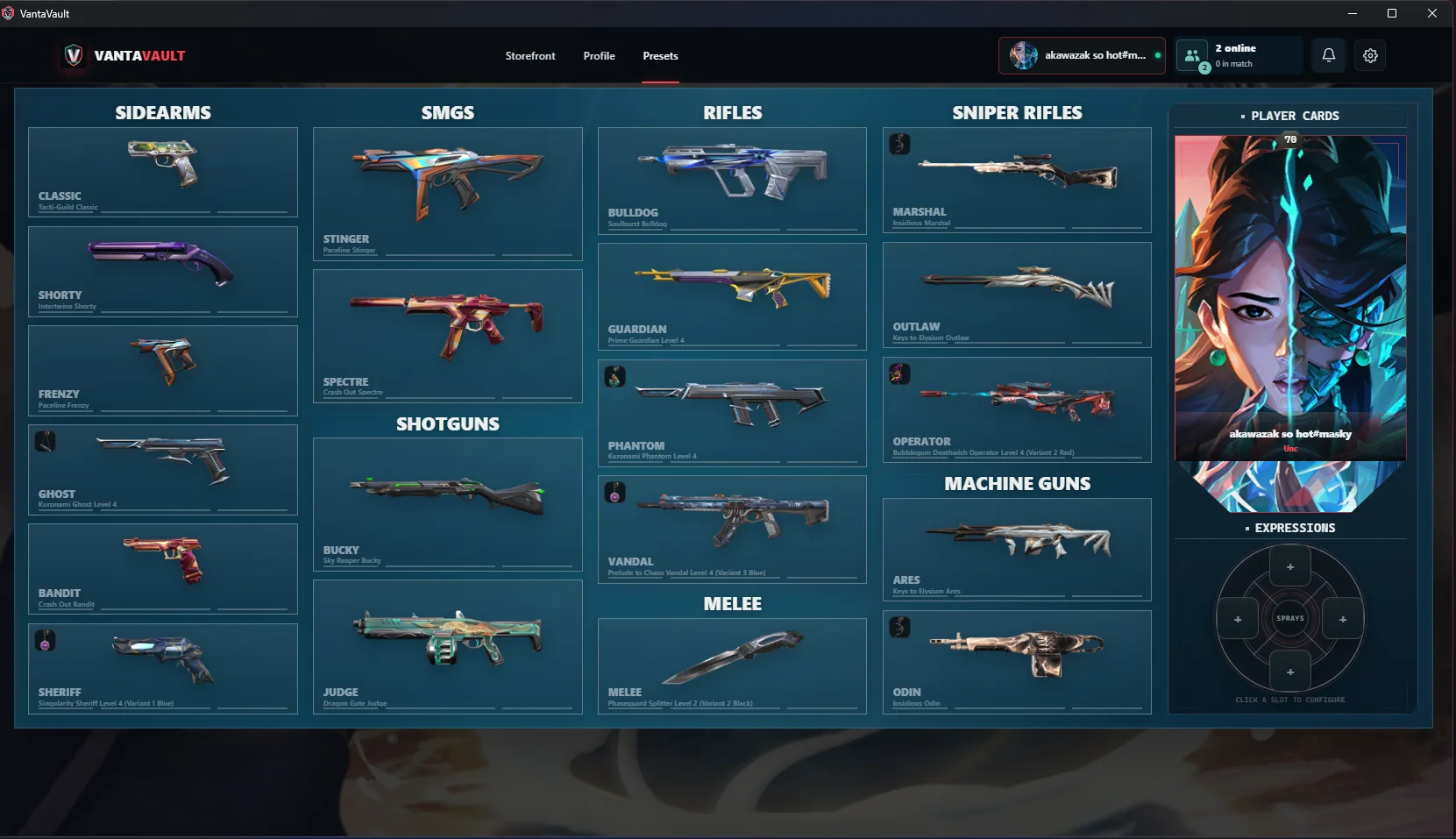 VantaVault complete loadout and preset editor